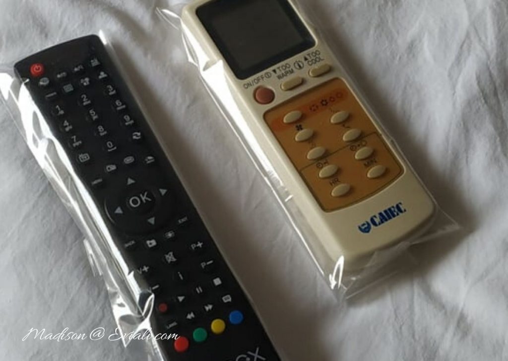 Remote Controls individually wrapped in Plastic Wrap